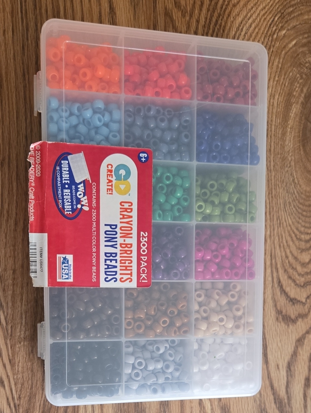 Crayon Brights Pony Beads 2300-Pack - Multi Color